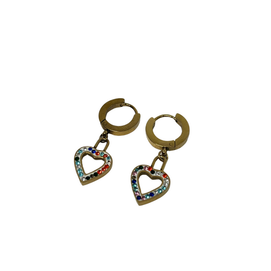 PENDIENTES CORAZON MULTICOLOR