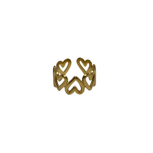 ANILLO CORAZONES GOLD