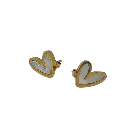 PENDIENTES CORAZON BLANCO GOLD