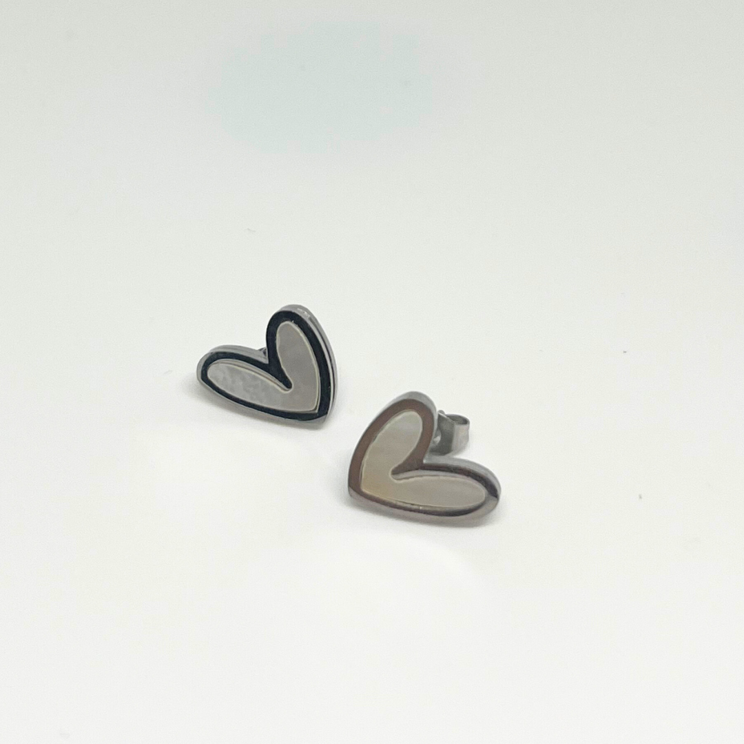 PENDIENTES CORAZON BLANCO SILVER